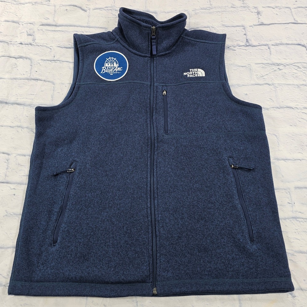 The North Face Tsillan Fleece Vest Mens L Navy Blue Full Zip Outdoor Blue Arc